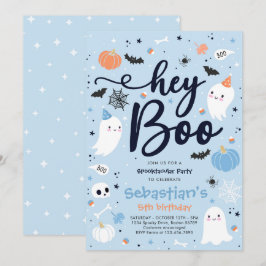 Halloween Cute Boy Ghost Birthday Spooktacular Inbjudningar