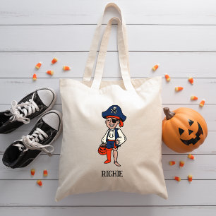Halloween Cute Boy Pirat Bus eller godis Candy Tygkasse