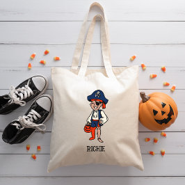 Halloween Cute Boy Pirat Bus eller godis Candy Tygkasse