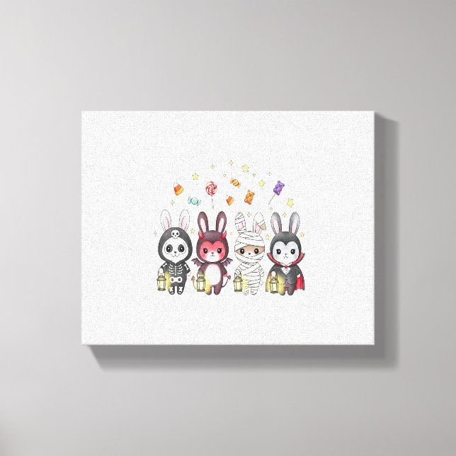 Halloween Cute Bunny Costume Canvastryck (Framsida)
