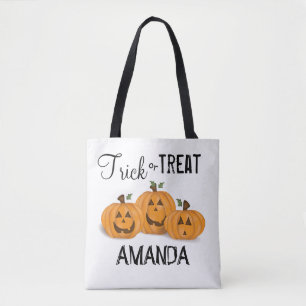 Halloween Cute Bus eller godis Funny Pumpkins Tygkasse