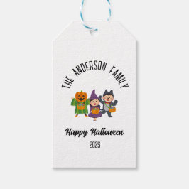 Halloween Cute Bus eller godis Personlig Namn Presentetikett