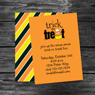 Halloween Cute Candy corn Bus eller godis Funny Inbjudningar