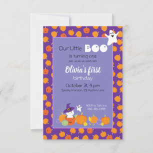 Halloween Cute Cat i Witch Hat-inbjudan Inbjudningar