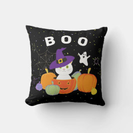 Halloween Cute Cat i Witch Hat Kudde