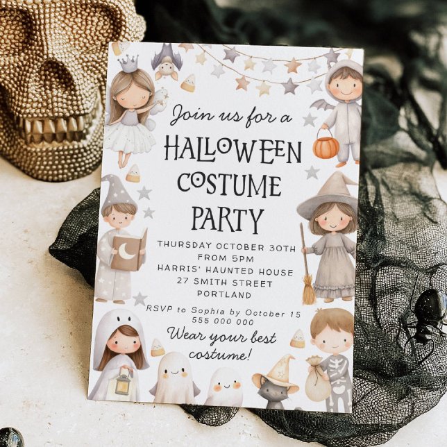 Halloween Cute Costume Party Invitation Inbjudningar (Skapare uppladdad)