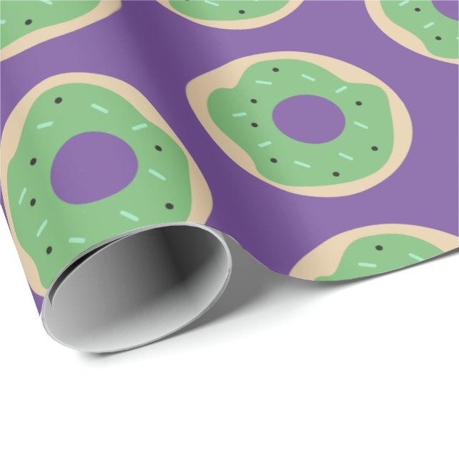 Halloween Cute Donuts Sprinkles Frosted Presentpapper (Rullad Hörn)