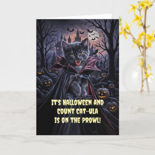 Halloween Cute Dracula Vampire Cat Kitten Kort