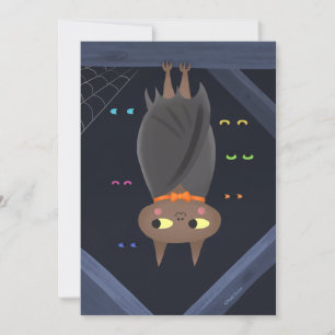 Halloween Cute Fladdermus DIY Blank Inbjudningar