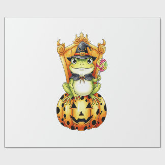 Halloween Cute Frog on Pumpkin Presentpapper
