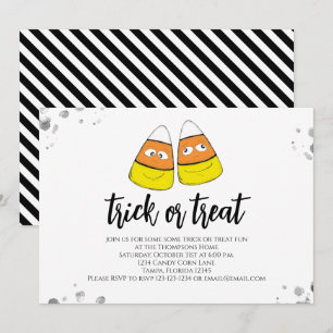 Halloween Cute Funny Candy corn Bus eller godis Inbjudningar