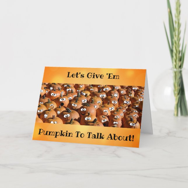 Halloween Cute Funny Pumpkin Fallhösten Kort (Framsida)