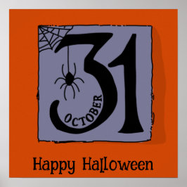 Halloween Cute Funny Whimsical 31 oktober ram Poster