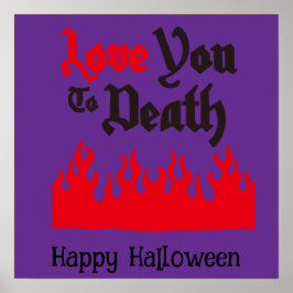 Halloween Cute Funny Whimsical Red Flame Poster