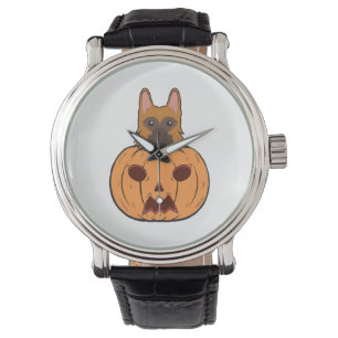 Halloween Cute German Shepherds stuck in en pumpki Armbandsur