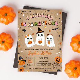 Halloween Cute Ghost Baby Shower Inbjudningar