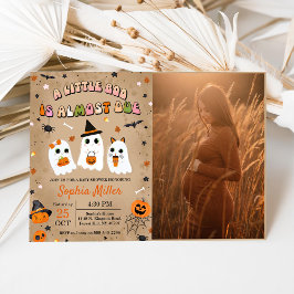 Halloween Cute Ghost Baby Shower Inbjudningar