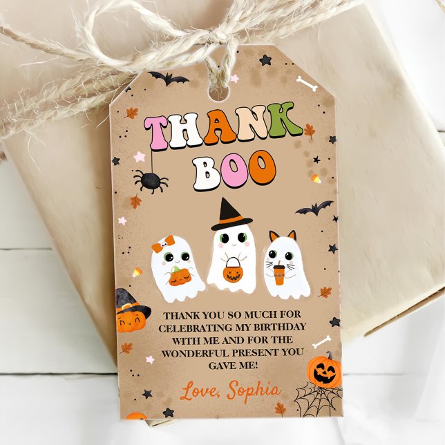Halloween Cute Ghost Baby Shower Presentetikett (Skapare uppladdad)