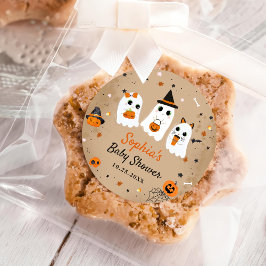 Halloween Cute Ghost Baby Shower Runt Klistermärke