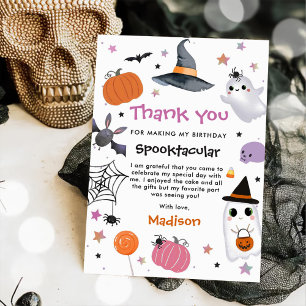 Halloween Cute Ghost Birthday Tack Kort