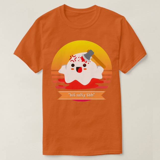 Halloween Cute Ghost Bit Salty TBH T Shirt (Design framsida)