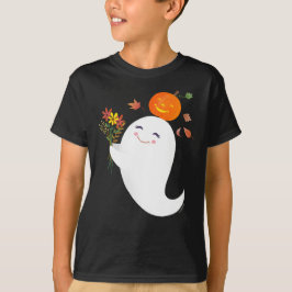 Halloween Cute Ghost Black Barn T Shirt