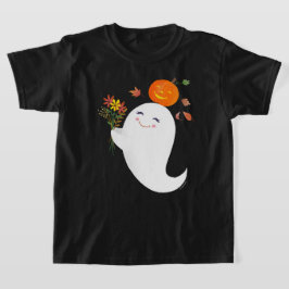 Halloween Cute Ghost Black Barn T Shirt