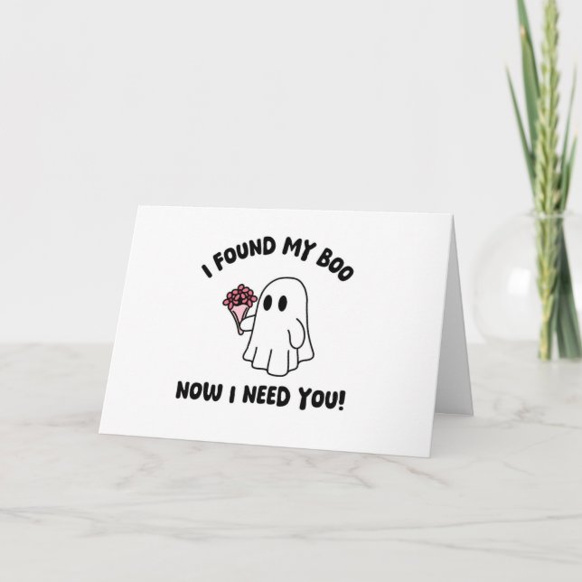 Halloween Cute Ghost Boo Funny Bridesmaid Frieri Kort (Framsida)