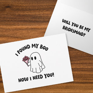 Halloween Cute Ghost Boo Funny Bridesmaid Frieri Kort