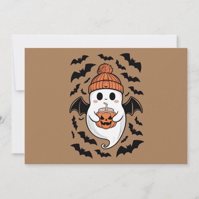 Halloween Cute Ghost Fall Spooky Season Gift Inbjudningar (Framsida)