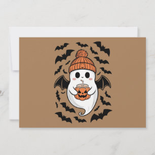 Halloween Cute Ghost Fall Spooky Season Gift Inbjudningar