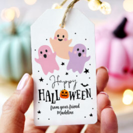Halloween Cute Ghost Favor Tags Boo Treat Birthday Presentetikett
