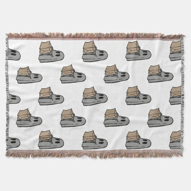 Halloween, Cute Ghost Grått, Bus eller godis, Boo Filt (Framsidan)