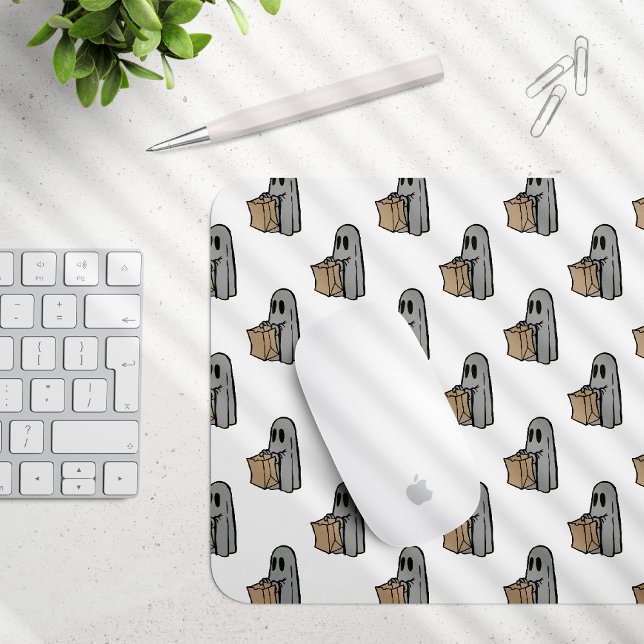 Halloween, Cute Ghost Grått, Bus eller godis, Boo Musmatta (Skapare uppladdad)