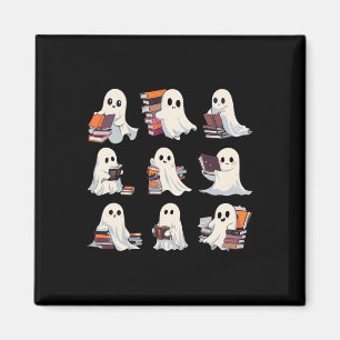 Halloween Cute Ghost läser mer Bokar Spooky Boo Te Magnet