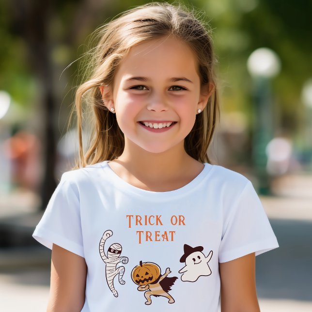 Halloween Cute Ghost, mamma, Pumpkin Monster T Shirt (Kids Cute Halloween T-shirt. Friendly not so scary Halloween Tshirt. Cute ghost, pumpkin, mummy.)