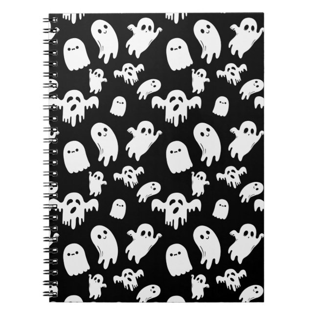 Halloween Cute Ghost Mönster Anteckningsbok (Framsidan)