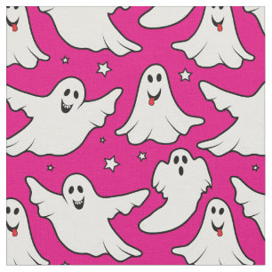 Halloween Cute Ghost Mönster på Rosa Tyg
