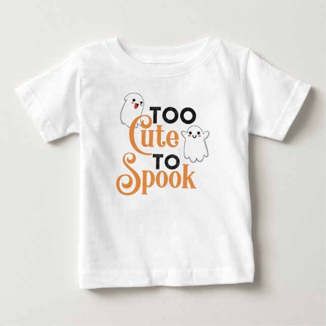Halloween Cute Ghost och Pumpkin Baby T-Shirt (Framsida)