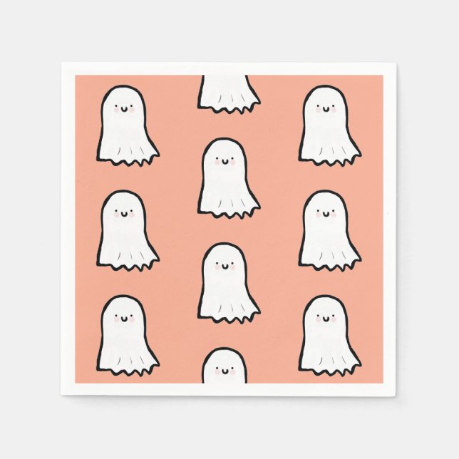 Halloween Cute Ghost Pattern Pappersservett (Framsidan)