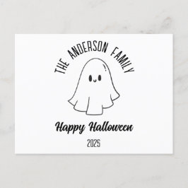 Halloween Cute Ghost Personlig Namn år Helg Vykort