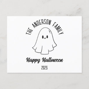 Halloween Cute Ghost Personlig Namn år Helg Vykort
