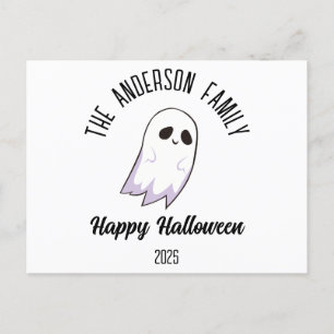Halloween Cute Ghost Personlig Namn år Helg Vykort