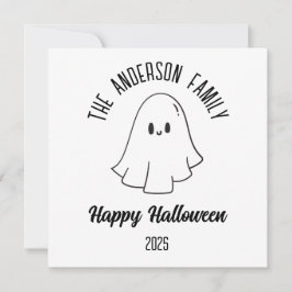 Halloween Cute Ghost Personlig Namn år Julkort
