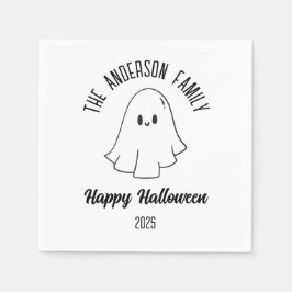 Halloween Cute Ghost Personlig Namn år Pappersservett