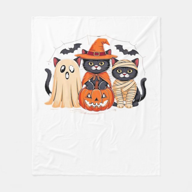Halloween Cute Ghost Pumpkin Classic T-Shirt_1 Fleecefilt (Framsidan)