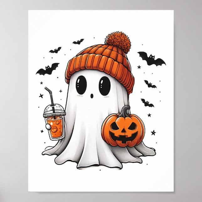 Halloween Cute Ghost Spice Womens Fall Spooky Seas Poster (Framsidan)