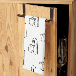 Halloween, Cute Ghost White, Bus eller godis, Boo Kökshandduk