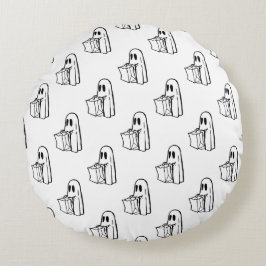 Halloween, Cute Ghost White, Bus eller godis, Boo Rund Kudde