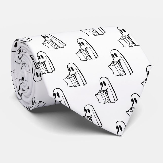 Halloween, Cute Ghost White, Bus eller godis, Boo Slips (Rullad)
